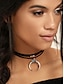 billiga Kvinnors halsband-silverbohemiskt lagerhalsband med svarta och silverkedjor, cirkulära och geometriska hängen, perfekt för vardags- och kvällskläder, perfekt för sommar- och festivaltillbehör