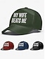 billiga Herrhattar-nödställda grafik för män, humoristisk &quot;min fru slår mig&quot; baseballkeps med tryck - rolig design, justerbar snapback-keps, avslappnad gatustil, lämplig för utomhusaktiviteter, resor eller sommaraktiviteter