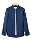 abordables Chemises élite-Homme Chemise en lin Chemise boutonnée Chemise Décontractée Couleur Unie Formel Occasionnel Blanche Vert Claire Rouge Marine foncé manche longue Col Rabattu Été Hiver Vêtement Tenue Pur