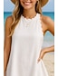 abordables Robes de Diplôme-Femmes Mini Robe Robe Blanche Robe de remise des diplômes Élégant Basique Moderne Vacances Fête Plage Coupe régulière Uni Sans manches Col Halter Blanche Été