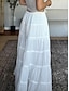 ieftine Fuste simple-Fustă Maxi pentru femei Fustă A Line Culoare solidă Fashion Casual Maxi Fuste Talie înaltă Simplă Pachet Print Micro-elastic Stradal Zilnic Negru Alb Portocaliu Verde Vară Poliester Bumbac Mix
