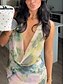 cheap Floral Dress-Women&#039;s Dress Set Sheath Dress Halter Dress Beach Graphic Ruched Print Maxi Dress Sleeveless U Neck Vacation Date Red Brown Green Summer Regular Fit