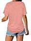 billige Plain t-skjorte-Dame Bluse Helfarge Stilfull Fritid Kortermet V-hals Vanlige topper Daglig Hvit Rosa Lilla Grå Sommer
