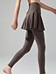 abordables Leggings et collants de yoga-Pantalon de yoga Leggings de yoga Femmes Plissé 2 en 1 Yoga Fitness Pilates Pantalons Des sports Tenues de Sport Micro-Élastique Noir Marron