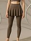 abordables Leggings et collants de yoga-Pantalon de yoga Leggings de yoga Femmes Plissé 2 en 1 Yoga Fitness Pilates Pantalons Des sports Tenues de Sport Micro-Élastique Noir Marron