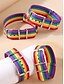billiga Damarmband-Unisex regnbågsfärgat nylonarmband med metallspänne - justerbart pride-armband för HBTQ-festivaler, vardagskläder och paraccessoarer