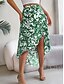 billige Grafiske nederdele-Dame Skjørte A-linje Mode Afslappet Maxi Høj Talje Nederdele Blomster Drapering Lomme Trykt mønster Mikroelastisk Gade Daglig Rosa Grøn Lyseblå Sommer Polyester