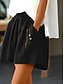 preiswerte Schlichte Hose aus Baumwollleinen-Damen Shorts einfarbig Chinos modisch basic kurz mittelhoch tailliert schlicht Taschen elastischer Bund Komfort Outdoor mikro-elastisch Urlaub Street lässig Olivgrün Schwarz Weiß Blau Sommer reguläre