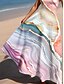 billiga Konst och design klänningar-Dam Maxiklänning A linjeklänning Off Shoulder Klänning Semester Ledigt Strandstil Fest Normal Nyans Grafisk Marmortryck Ärmlös Fyrkantig hals Rundhals Ljusrosa Isblå Påfågel-blå Sommar Vår