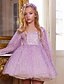 baratos Casamento &amp; Festas-Vestido de Florista Comprimento de Joelho Festa de 15 Anos Frozen Elsa Meninas Bonito Vestido de Formatura Tule com Estilo Real Tutu Ajuste de 3 a 16 Anos
