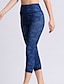 halpa -Naisten Caprihousut Leggingsit Mukavat leggingsit Katutyyli Vapaa-aika Vasikka-Length Luonnollinen Kukka Painettu Mukava Ulkoilu ulko- Pyhäpäivä Bile Musta ja sininen Laivasto Vaalea taivaansininen