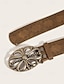 abordables ceinture-Ceinture Femmes PU Café Noir Ceinture Taille Rue Date Fleuri