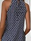economico Top in tessuto a righe e geometrico-Per donna Canotta a canotta Geometrico Quotidiano Casual Senza Maniche Girocollo Top Regolari Quotidiano Stampato Nero Blu Reale Marrone Estate