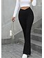 ieftine Jambiere simple-Pentru femei Mărime EU / US jambiere flare Colanți confortabili Confortabili Lungime totală Talie medie Mată Απαλό Comfortabil Micro-elastic Yoga Purtare Zilnică Negru 1 # Primăvară, toamnă, iarn