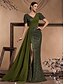 economico VERDE-Abiti Quinceanera A-Line abito elegante formale matrimonio lungo fino al pavimento maniche corte scollo a V con paillettes
