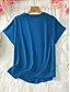economico Top Semplici da Donna-Per donna Blusa Tinta unica Elegante Casual Manica Corta Scollo a V Top Regolari Quotidiano Nero Verde militare Blu Estate