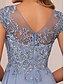 preiswerte Bodenlänge-A-Linie Brautmutterkleid elegant luxuriös Bootsausschnitt bodenlang Chiffon Spitze Kurzarm mit geschichteten Rüschen
