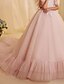 baratos Vestidos para Menina das Flores de Casamento-Vestido de Baile de Linha Reta com Cauda para Menina das Flores Aniversário Frozen Elsa Meninas Vestido de Formatura Bonito Tule com Camadas Estilo Real Tutu Tamanho 3-16 Anos