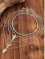 abordables Collier pour femme-Ensemble de colliers de perles turquoise superposées pour femmes - Bijoux bohèmes avec breloques cactus et gouttes, idéal pour les festivals, les concerts country et les tenues décontractées