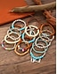 billige Dame armbånd-Boho western perlearmbåndssæt til kvinder – flerlags stretch-stable med turkis, træperler og cowboy støvle, fjer, tyr kranie vedhæng – festival, casual og gave smykker