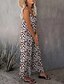 abordables monos casuales-Mujer Normal Mono Ropa de calle Leopardo Sin Mangas Escote en Pico Bolsillo Estampado Diario Festivos Ajuste regular Rosa Azul Real Marrón claro Verano