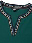 abordables chemises en lin pour hommes-Homme Chemise Chemise Lin Chemisette Chemise d&#039;été Chemise de plage Couleur unie Vacances Usage quotidien Vert manche longue Vêtement Tenue