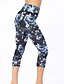 halpa -Naisten Caprihousut Leggingsit Mukavat leggingsit Katutyyli Vapaa-aika Vasikka-Length Luonnollinen Kukka Painettu Mukava Ulkoilu ulko- Pyhäpäivä Bile Musta ja sininen Laivasto Vaalea taivaansininen