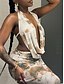 cheap Floral Dress-Women&#039;s Dress Set Sheath Dress Halter Dress Beach Graphic Ruched Print Maxi Dress Sleeveless U Neck Vacation Date Red Brown Green Summer Regular Fit