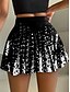 preiswerte Grafische Röcke-Damen Rock Mode Lässig Mini Hohe Taille Röcke Grafik Geometrisch Abstrakt Dehnbar Täglich Amethyst Weiß Blau Grün Sommer Polyester