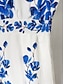 billige Lange kjoler og gowns-A-Line Quinceanera kjoler Elegant kjole Bryllup Bryllupsgæst Gulvlængde Uden ærmer Halterneck Chiffon Rygløs med blomsterprint Bryllupsgæst kjole