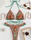 preiswerte Bikini-Sets-Damen Badeanzug Bikini Zweiteilig Bademode Rückenfrei Tropisch Strandbekleidung Blume Neckholder Ärmellos Badeanzüge