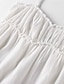 preiswerte Weiße Freizeitkleider-Damen Minikleid Weißes Kleid Abschlusskleid Unterkleid Mode elegante kleider Outdoor Party Ferien Normale Passform Einfach Ärmellos V Ausschnitt Schwarz Weiß Sommer