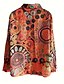 voordelige Vrouwen vakantie tops-Dames Overhemd Grafisch Abstract Dagelijks Stijlvol Modern Lange mouw Overhemdkraag Normale tops Werk Dagelijks Knop Afdrukken Rood blauw Oranje Zomer Lente