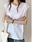 baratos Camiseta Regata Simples-Mulheres Camisola Regata Côr Sólida Diário Básico Casual Sem Manga Gola Redonda Tops regulares Diário Preto Branco Amarelo Azul Marron Verão