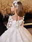 baratos Vestidos para Menina das Flores de Casamento-Vestido de Bola Com Cauda de Arrasto  Escova Vestido de Padrinho de Flores Primeira Comunhão Frozen Elsa Meninas Vestido de Formatura Fofo Tule com Tutu Estilo Real Pregueado para 3-16 Anos