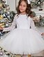 baratos Casamento &amp; Festas-Vestido de Criança Flor Knee Length Ball Gown Quinceanera Frozen Elsa Meninas Vestido de Prom Bonito Tule com Franzido Estilo Real Tutu Ajuste 3-16 Anos