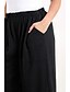 voordelige Effen katoenen linnen broek-Dames Katoenen linnen broek Broeken Streetwear Casual Lang Hoge taille Effen Zak Elastisch ontwerp met trekkoord Hoge snede Ademend Zacht Micro-elastisch Vakantie Straat Alledaagse kleding Zwart Wit