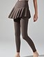 abordables Leggings et collants de yoga-Pantalon de yoga Leggings de yoga Femmes Plissé 2 en 1 Yoga Fitness Pilates Pantalons Des sports Tenues de Sport Micro-Élastique Noir Marron