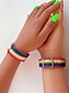 billiga Damarmband-Unisex regnbågsfärgat nylonarmband med metallspänne - justerbart pride-armband för HBTQ-festivaler, vardagskläder och paraccessoarer