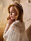 baratos Vestidos para Menina das Flores de Casamento-Vestido de Baile Comprimento Varredura  Escova Vestido de Menina das Flores Primeira Comunhão Frozen Elsa Garotas Bonitas Vestido de Formatura Renda com Drapê Elegante Estilo Real Ajuste de 3 a 16