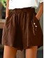 preiswerte Schlichte Hose aus Baumwollleinen-Damen Shorts einfarbig Chinos modisch basic kurz mittelhoch tailliert schlicht Taschen elastischer Bund Komfort Outdoor mikro-elastisch Urlaub Street lässig Olivgrün Schwarz Weiß Blau Sommer reguläre