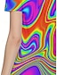 お買い得  アート＆デザインTシャツ-女性用 Tシャツ 夏のトップス グラフィック 3D クラシック カジュアル 半袖 クルーネック クロップトップ 日常 週末 プリント レインボー 夏 春 秋