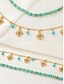 economico Bracciale da donna-Set di cavigliere da donna con perline turchesi e ciondoli placcati in oro: gioielli da spiaggia bohémien per vacanze estive e festival