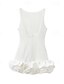 abordables Vestidos de Graduación-Mujer Mini vestido Vestido blanco Vestido de graduación vestido atractivo Moda Fiesta Cumpleaños Fiesta de Cóctel Ajuste regular Plano Sin Mangas Cuello Barco Negro Blanco Rojo Verano