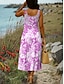 preiswerte Blumenkleider-Damen Maxikleid A Linie Kleid Sommerkleid Schulterfreies Kleid Urlaub Lässig Party Date Normale Passform Blumen Grafik Ärmellos Quadrathals Gelb Blau Purpur Grün Sommer Frühling