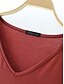 voordelige Effen t-shirt-Dames Blouse Effen Kleur Stijlvol Casual Korte mouw V-hals Normale tops Dagelijks Zwart Wit Blozend Roze Rood Marine Blauw Zomer Lente