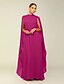 economico Matrimonio Informale / Di Giorno-Abiti A-Line Quinceanera elegante abito formale matrimonio lunghezza al pavimento maniche lunghe scollo alto chiffon con pieghe