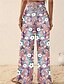 ieftine picior lat și talie înaltă-Pentru femei Pantaloni Modă Boho Lungime totală Natural Floral Imprimeu Confortabil Exterior Comfortabil În aer liber Vacanță Casul / Zilnic Caisă Albastru Ceruliu Deschis Roz Albastru Marin Închis