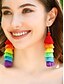 abordables Pendiente de mujer-Pendientes colgantes con borlas de arcoíris para mujer: joyas coloridas de estilo bohemio para festivales LGBT, desfiles y celebraciones de verano.