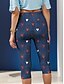 billige -Dame Leggins Ferie Årgang Mode Calf-længde Høj Talje Hjerte Grafisk Printer Åndbart Blød Elastisk Formel udendørs Ferierejse Rødkælkeæg Blå Marine Himmelblå+Hvid Sommer Forår Slank Pasform